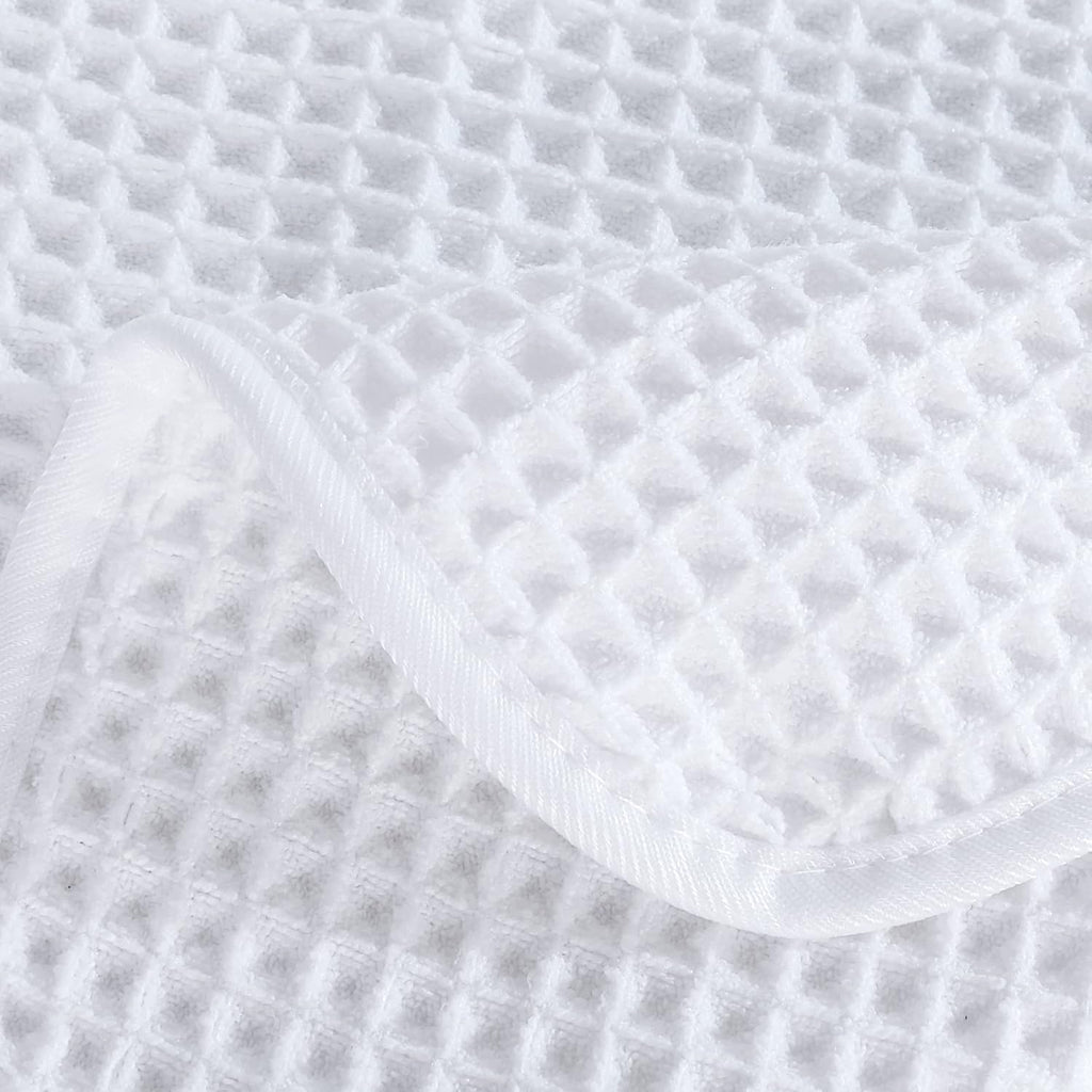POLYTE Microfiber Quick Dry Lint Free Bath Sheet, 70 x 35 in, Set of 2 (Waffle Weave)
