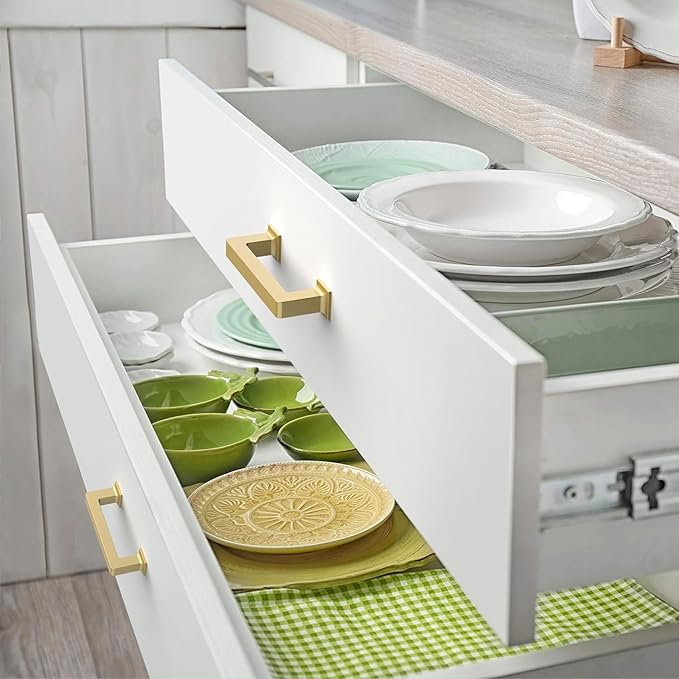 FILTA 3.75 Inch(96mm) Hole Centers Gold Cabinet Pulls(Set of 10),Gold Cabinet Pulls Zinc Alloy Kitchen Cabinet Handles Cabinet Hardware for Cabinets Cupboard Drawer