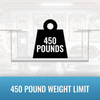 MonsterRax Overhead Garage Storage Racks 3x8’ Ceiling Mounted Shelving, Adjustable Hanging Organizer, Heavy Duty Steel, Holds 500 Pounds, Color: White, Adjustable from 24"-45" off the Ceiling