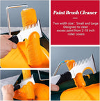 Mister Rui 5 in 1 Paint Brush Comb and Roller Cleaner Tool, Stainless Steel Paint Brush Cleaner with Hammer Base & Anti-Slip Grip, for Professional Painters & DIYers