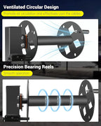 Heavy Duty Double Welding Cable Lead Reel, 10" Lockable Welding Lead Reel with 360° Rotatable Base and Metal Pin, Accommodates 150 Feet of 1/0 and 125 Feet of 2/0 Cable