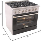 Kucht KNG361/LP-K Gas Range, Black
