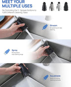 J-HVA Oil Rubbed Bronze Pull Down Kitchen Faucet Head Replacement with 15 Adapters - Kitchen Sink Faucet Spray Nozzle Head Replacement 3-Function Tap Sprayer Head for Kitchen Sink