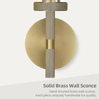 Modern Brass Hardwired Wall Sconces, 21'' Knurled Bathroom Wall Sconce, Indoor Wall Sconce,Copper and Tube Glass Vanity Light, for Living, Bedroom, Hallway, Staircases, Include Bulbs