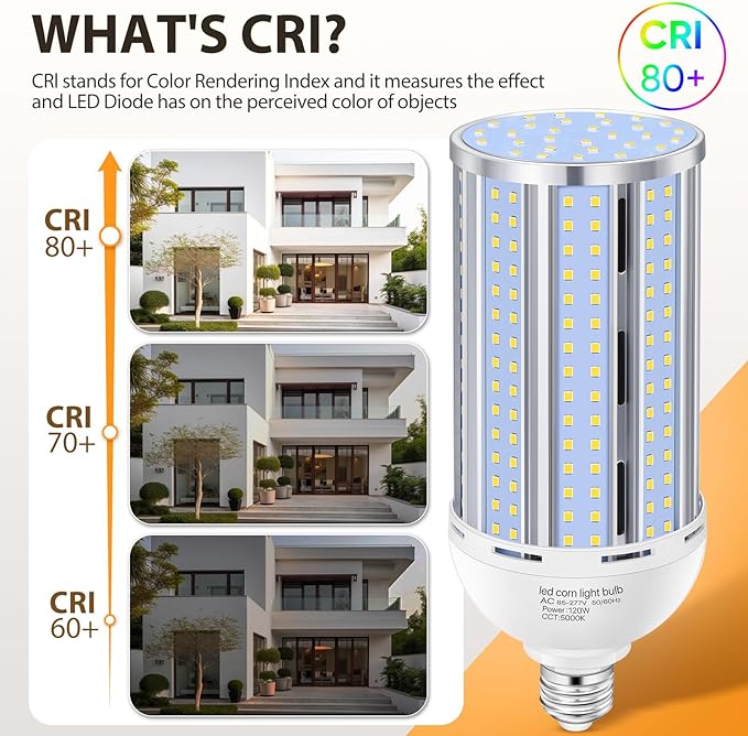 2 Pack 120W Corn LED Light Bulb Fanless,5000K Daylight(1200 Watt Equivalent) E26/E39 Large Mogul Base LED Cob Lamp 15,800LM for Outdoor Indoor Garage Warehouse Factory Workshop Street Backyard