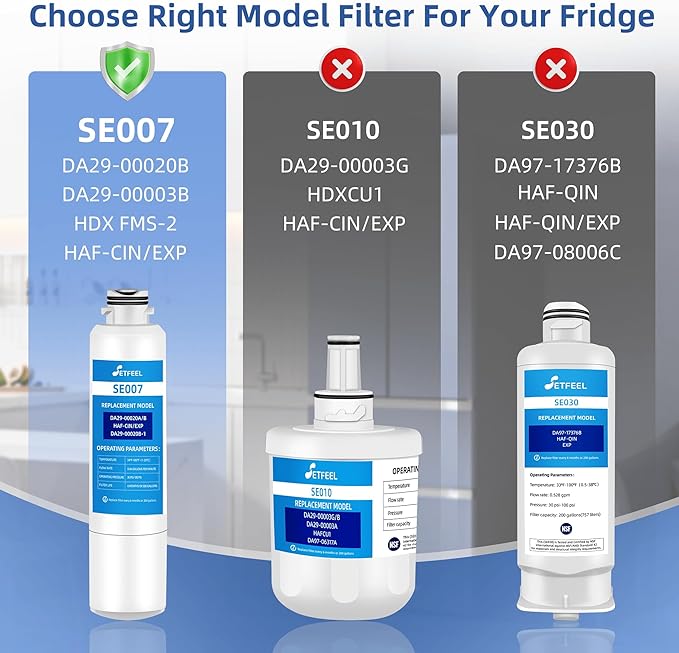 HAF-CIN/EXP Water Filter for Samsung, Haf-cin Refrigerator Water Filter Replacement Fit Samsung DA29-00020B, DA29-00020A, Rf263beaesr, Rf260beaesr, Rf4287hars, Rf28hfedbsr, 2 Pack SETFEEL