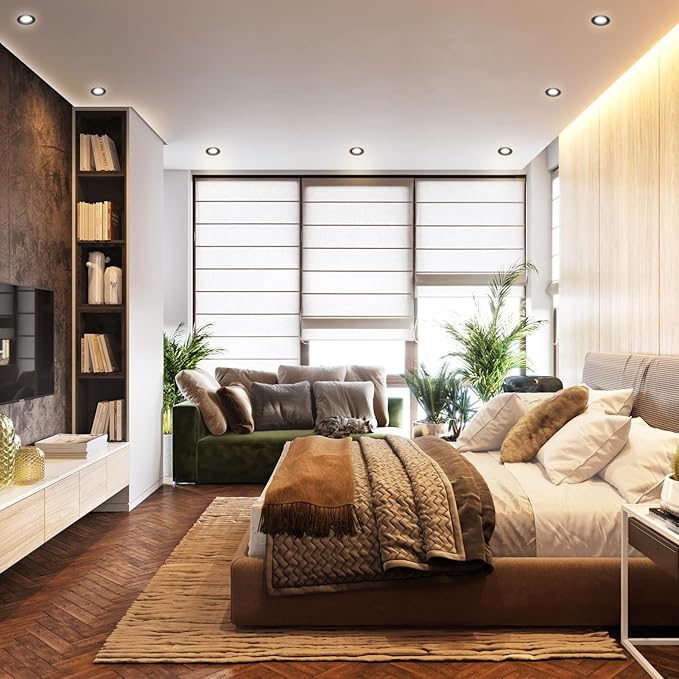 2 Inch LED Downlight, Recessed Lighting Dimmable Ceiling Light, 3W, 3000K Warm White, CRI80 with LED Driver(35W Halogen Equivalent), Black 4 Pack