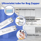 6 Pack T8F10W BL 10W Replacement Bulbs T8 10 Watts Fluorescent Tube for 20W Device 13 Inch 365-nm Black Light