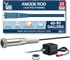 Powered Anode Rod for Hot Water Heater (40-90 Gallon), 25-Year Warranty, Eliminates Rotten Egg & Sulfur Smell in 24 Hours, Stops Corrosion, Fast Installation, Titanium Built, Universal Fit, 1 Pack