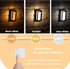 Outdoor Wall Sconce Lights, Square LED Porch Lights Outdoor 18W 3000K 4000K 5000K 3 Color Changeable,Exterior Outside Wall Lights for House Doorway,Carriage