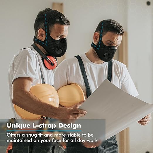 BASE CAMP M PRO Dust Mask, All day Comfortable Reusable Respirator Mask for Dust, Safety Work Mask for Woodworking