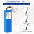 4.0Ah Battery Replacement，Compatible with Tineco iFloor 3, Floor ONE S3, Floor one S3 Breeze Cordless Wet Dry Vacuum Cleaner, Li-Ion 21.6V Battery。