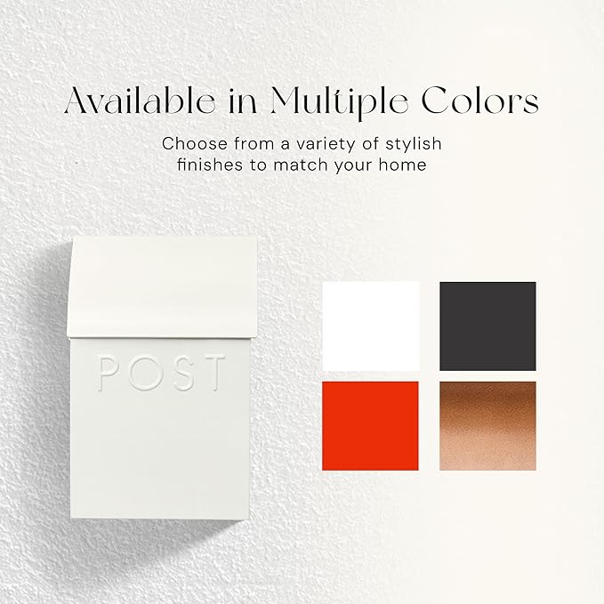 NACH Mailboxes for Outside Wall Mount, 15 x 10 x 4 inches, White Mailboxes for Outside, Waterproof Mailbox Wall Mount with Newspaper Holder - The Milano Mailbox