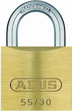 ABUS 55/30 Small Solid Brass Padlock with 2 Keys for School, Gym, Cabinet 1 9/64in (30mm) Wide, Keyed Different