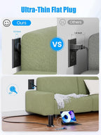 Tower Power Strip with 15W Wireless Charger, 10FT Flat Plug Extension Cord with Multiple Outlets, 12 AC Outlets, 4 USB Ports (2 USB C) Charging Station Surge Protector for Office Home Dorm Room(Black)