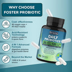 Probiotics for Women-Men Digestive Health with 120 Billion Probiotics, Prebiotics and Probiotics for Women-Men, Digestive Enzymes, Nutrient Absorption, Immune Support, 90 Veggie Caps (45 Days Supply)