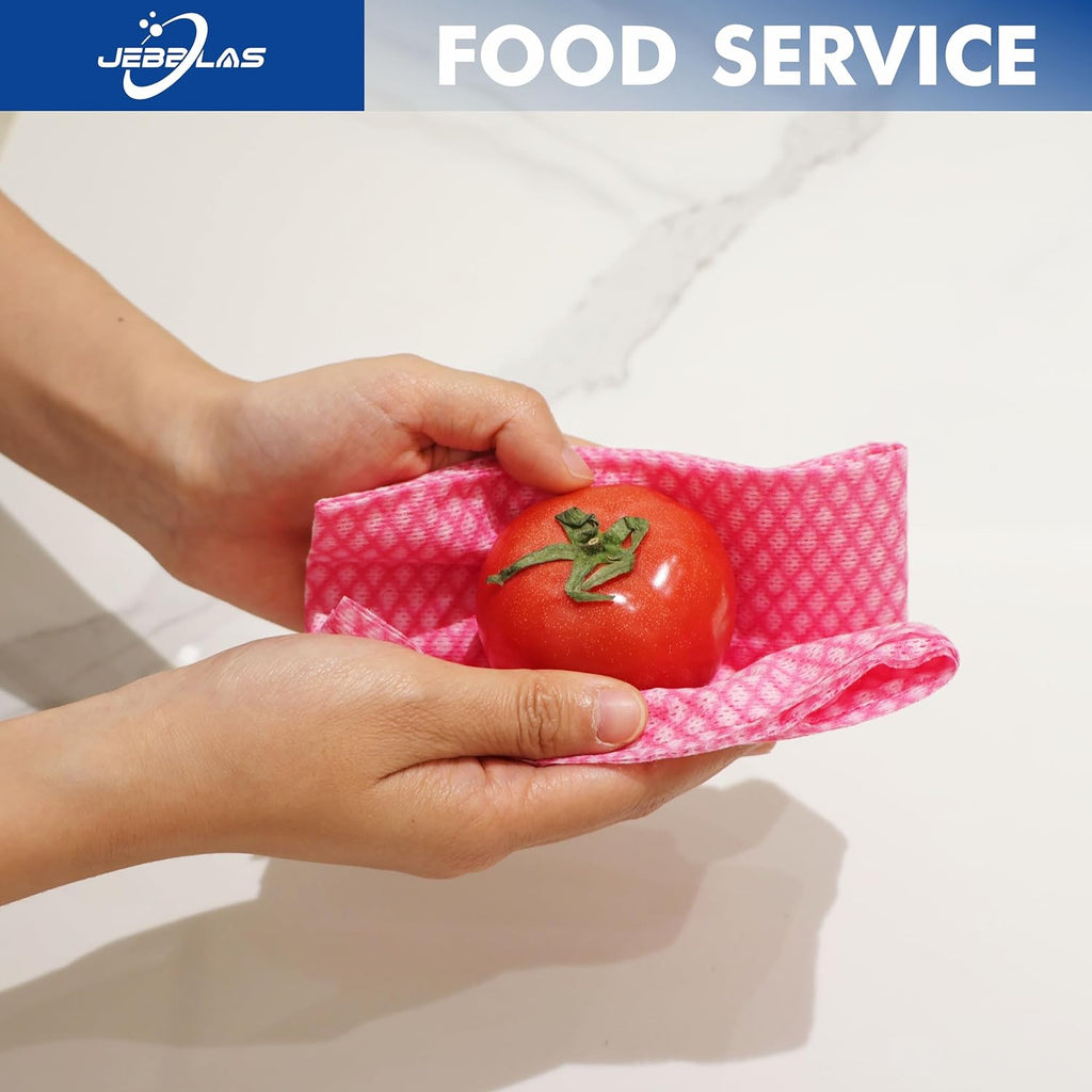 JEBBLAS 100 Ct Foodservice Cleaning Towel, Reusable Paper Towels,11.4" x 23.6" Kitchen Cloth, All Purpose Cleaning Towels, Foodservice Towel