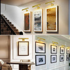 Picture Light, 18" Brass Picture Lights for Wall, Gold Art Lights Hardwired, Dimmable Gallery Light, 3000K Vanity Lights, Picture Frame Light for Bathroom Wall Sconces Artwork Poster Display