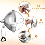 Macarrie 8 Pack Clamp Lamp Light with Aluminum Reflector, 6ft SPT-2 18awg Cord and Adjustable Stand Fixture, up to 150 Watt, E26 Socket, No Bulb (10.5 Inch)