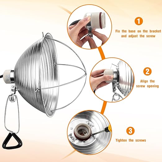 Macarrie 8 Pack Clamp Lamp Light with Aluminum Reflector, 6ft SPT-2 18awg Cord and Adjustable Stand Fixture, up to 150 Watt, E26 Socket, No Bulb (10.5 Inch)