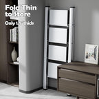 Taranta 4 Step Ladder,Aluminum Lightweight Folding 4 Step Stool with Anti-Slip Wide Pedal,330lbs Capacity Step Ladder for Household,Kitchen,Office - Silver