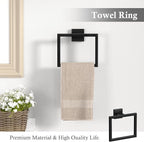 20-Piece Matte Black Bathroom Accessories Set – 23.6" Towel Bar, Towel Ring, Toilet Paper Holder & Hooks, Wall Mounted Bathroom Hardware, Rust & Corrosion-Resistant, Ideal for Modern Bathrooms