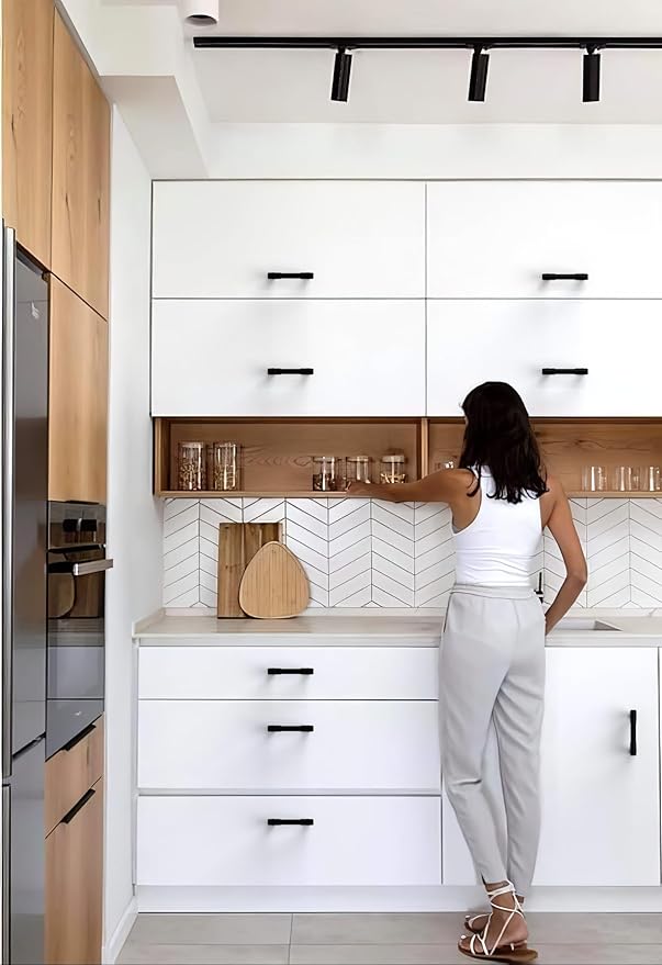 10 Pack Matte Black Cabinet Pulls 3 Inch(76mm) Kitchen Cabinet Handles Cabinet Hardware for Drawer Pulls