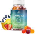 BeLive Synbiotics - Probiotic & Prebiotic Fiber Gummies – High Strength Inulin (3g), Dietary Fiber Supplement, Digestive Support for Kids & Adults - Strawberry, Lemon, Blueberry Flavor (60Ct)