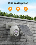 Camcamp Wireless Security Camera System, Solar Powered PTZ 4MP 6 Cam-kit Camera Security System, 500GB HDD NVR,Easy Installation, Color Night Vision, 2 Way Audio, 2.4G & 5G WiFi for Home Outdoor