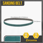 3/4 x 20-1/2 Inch Sanding Belt, 20 Pcs 60 Grit Zirconia Knife Sharpener Belts Work Sharpening for Belt Sander Knife Carving Tool Metal Working