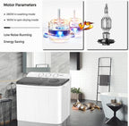 Giantex Portable Washing Machine, 2 in 1 Laundry Washer and Spinner Combo, 22lbs Capacity 13.2 lbs Washing 8.8 lbs Spinning, Timer Control, Drain Pump, Dorm Apartment Semi-Automatic Twin Tub Washer