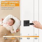 Amerdeco 3 Pack Privacy Door Handles, Matte Black Interior, Knurled Lever, Heavy Duty for Bedroom and Bathroom, Reversible Keyless for Right & Left Side AM0021