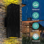 Motion Sensor Outdoor Wall Lights, Dusk to Dawn Exterior Wall Mount Light Fixtures with 3 Modes, Waterproof Up Down Porch Lights for House, Garage, Patio, Entryway, Matte Black