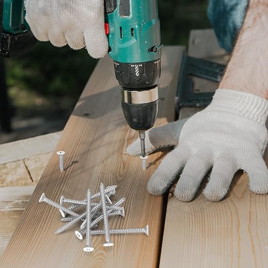 White Head 25 PCS #14X3-1/2(3.5 inch) Stainless Steel Phillips Flat Head Wood Screws,Stainless Steel 18-8 A2(304) Screw,Home Screw Kit by QISHENG