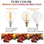 LiteHistory e12 led dimmable g16.5 Light Bulb 6W Equal 60 Watt 600lm AC120V e12 Candelabra Bulb 60 Watt for Chandeliers,Ceiling Fan,Vanity Warm White 2700K Globe e12 Light Bulb 6Pack