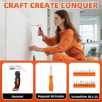 Tool Set, 22 Piece Household Hand Tool Kit, Convenient or Home, Garage, Office and Dorm Use - Essential Tools for the Whole Family, Orange