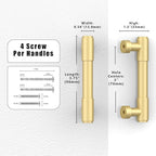 TA010 10 Pack Brushed Gold Cabinet Pulls 3 Inch(76mm) Kitchen Cabinet Handles Cabinet Hardware for Drawer Pulls