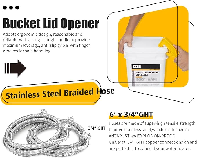 Tankless Water Heater Flushing Kit Just add Vinegar Descaler Easy to Clean Water Heaters SUB 1600 KIT02