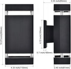 Motion Sensor Outdoor Wall Lights, Dusk to Dawn Exterior Light Fixtures with 3 Modes, Modern Up Down Wall Sconce, Waterproof Aluminum Porch Light for Garage, Patio, Front Door – Matte Black