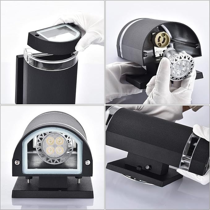 Porch Lights Outdoor Dusk to Dawn, Aluminum Outdoor Wall Light Fixture 6000K, Waterproof Wall Lamp Up and Down Lights Exterior Sconce Wall Lighting Fixture for House Doorway, ETL Listed