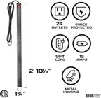 Iron Forge Cable 24 Outlet Heavy Duty Surge Protector Power Strip with Built-in Circuit Breaker, 14/3 SJT Black & Yellow with 9 ft Extension Cord