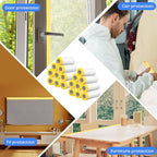 Seajan 18 Roll Painters Plastic with Tape Pre Taped Masking Film for Painting Automotive Paint Adhesive Protective Film Masking Tape Roll Plastic Painting Covering (White,5 x 65 Ft)