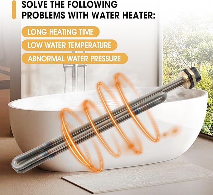 3 Pcs Titanium HE 90240 Water Heater Element Screw-In 9KW 240V Replacement for EcoSmart ECO 18 27 36 Tankless Water Heater Element Parts Replaces HE 80240 R004709024S SGB-2903 HA-P004 HA-P005