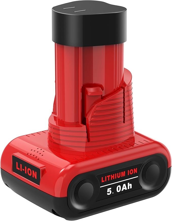 Mrupoo 12V 5000mAh Replacement Battery Compatible with Milwaukee 5000mAh Power Tools Red