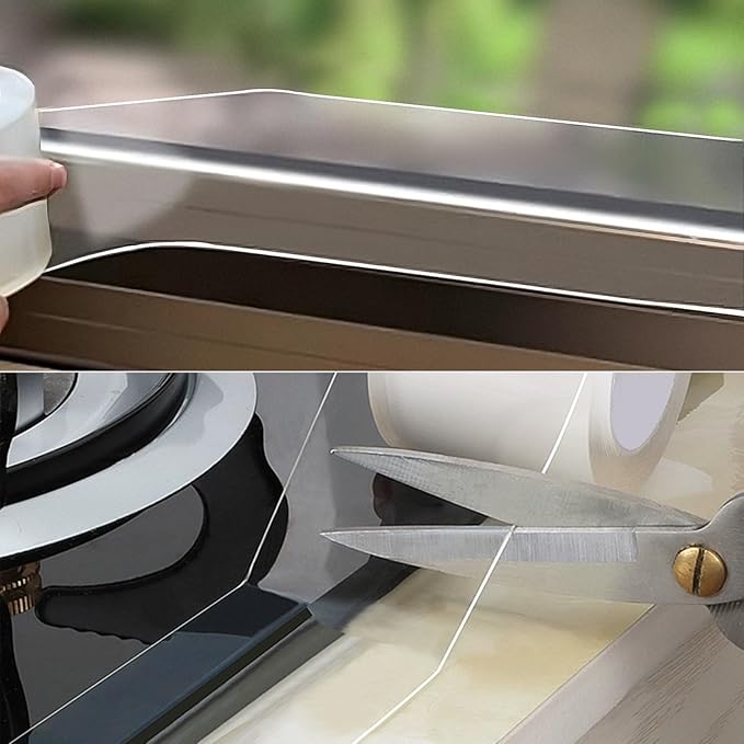 Transparent Window Weather Sealing Tape 2inch*33ft Weather Stripping Residue-Free Clear Window Insulation Tape for Doors Windows and Shower Glass Gaps