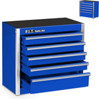 P.I.T. Mini Blue Tool Box, Portable 5-Drawer Micro Roll Cab Steel Stackable Tool Box with Liner, Blue Small Tool Case for Tools Storage and Organizers, Home DIY