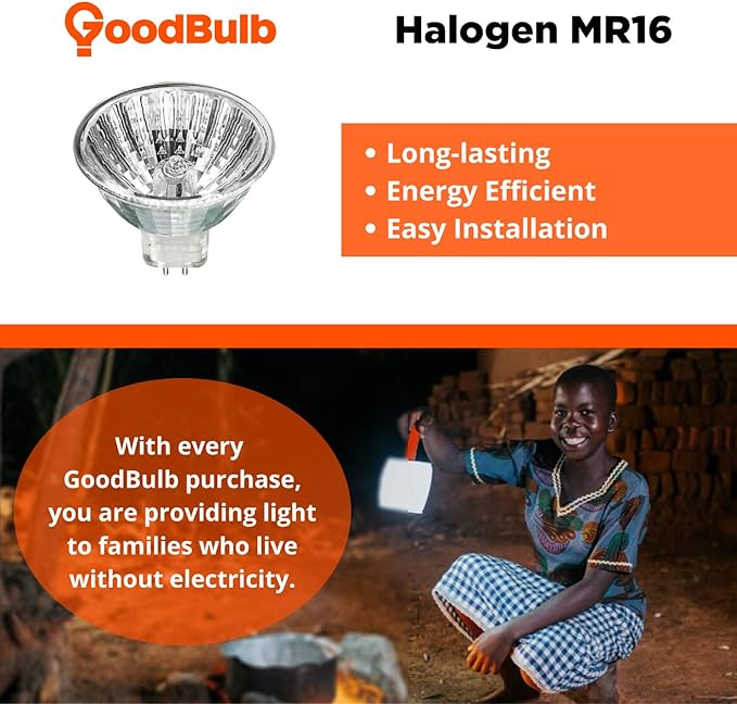 GoodBulb 35-Watt Halogen MR16 Light Bulb GU5.3 Base High Output 3000K Soft White Light Color Pack of 10 Bulbs