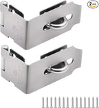 Hasp Latch 2 Pack, 90 Degree Solid 304 Stainless Steel File Cabinet Lock Desk Drawer Lock, Safe Security Padlock Latch Hasp Lock for Personal Privacy, (1.96 inch)