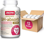 Jarrow Formulas QH-Absorb 100 mg Max Absorption- CoQ10 Ubiquinol- Up to 60 Servings (Softgels) - Supports Mitochondrial Health, Cellular Energy Production & Healthy Cardiovascular Function, Pack of 12