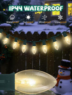 50 Pack C9 Christmas Replacement Bulbs, 7W Clear Incandescent Bulbs for Outdoor String Lights, Clear Night Light Bulbs for Porch, Patio, Garden, Wedding Decor, Warm White, E17 Intermediate Base